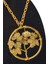 Sertifikalı Gold Prehnite - Prinayt Taşı Hayat Ağacı Kolye - Altın Renkli 1