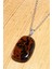 Sertifikalı Tımbıl Model Kahverengi Obsidyen Taşı Kolye (Gümüş Aparatlı) 2