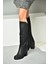 R674070709 Siyah Kalın Topuklu Kadın Çizme 5