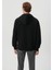 Logo Baskılı Fermuarlı Siyah Sweatshirt 4