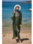 Düz Haki Kimono Kaftan P2344HK 2