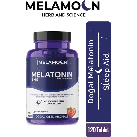 Melamoon 3 mg 120 Tablet Melatonin ve Teanin İçeren Takviye Edici Gıda 3 mg