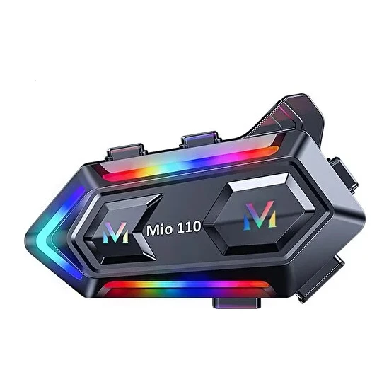 Mioji Mio 110 RGB 1000mAh IPX6 Kask Intercom Motosiklet Bluetooth Kulaklık