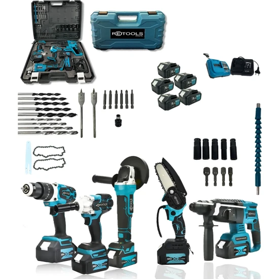Retools 5'li Şarjlı Süper Set