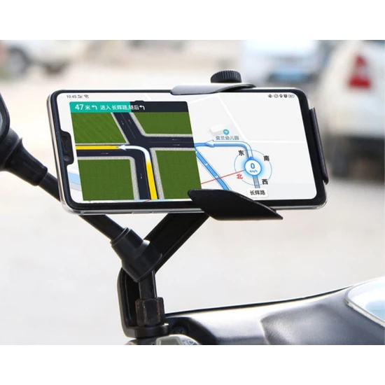 Asua Metal Ayna Bağlantılı Motorsiklet Bisiklet Scooter Atv Telefon Tutucu Navigasyon Tutacağı