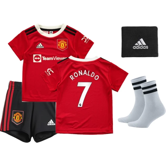 Zilong Manchester United Cristiano Ronaldo 2022/23 Sezon Kırmızı Çocuk Forması 4'lü Set