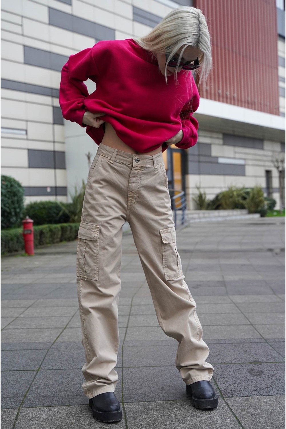 Madmext Camel Cep Detaylı Kargo Pantolon MG1602 görsel 5