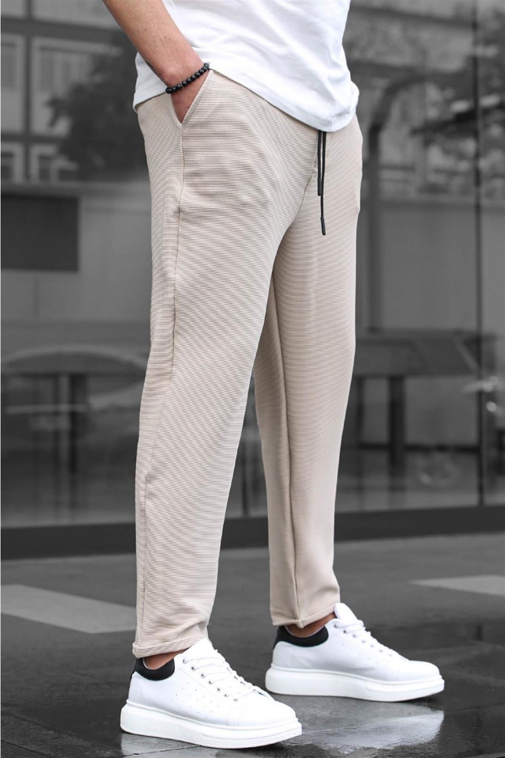 Madmext Lacivert Basic Waffle Kumaş Erkek Pantolon 6509 görsel 6