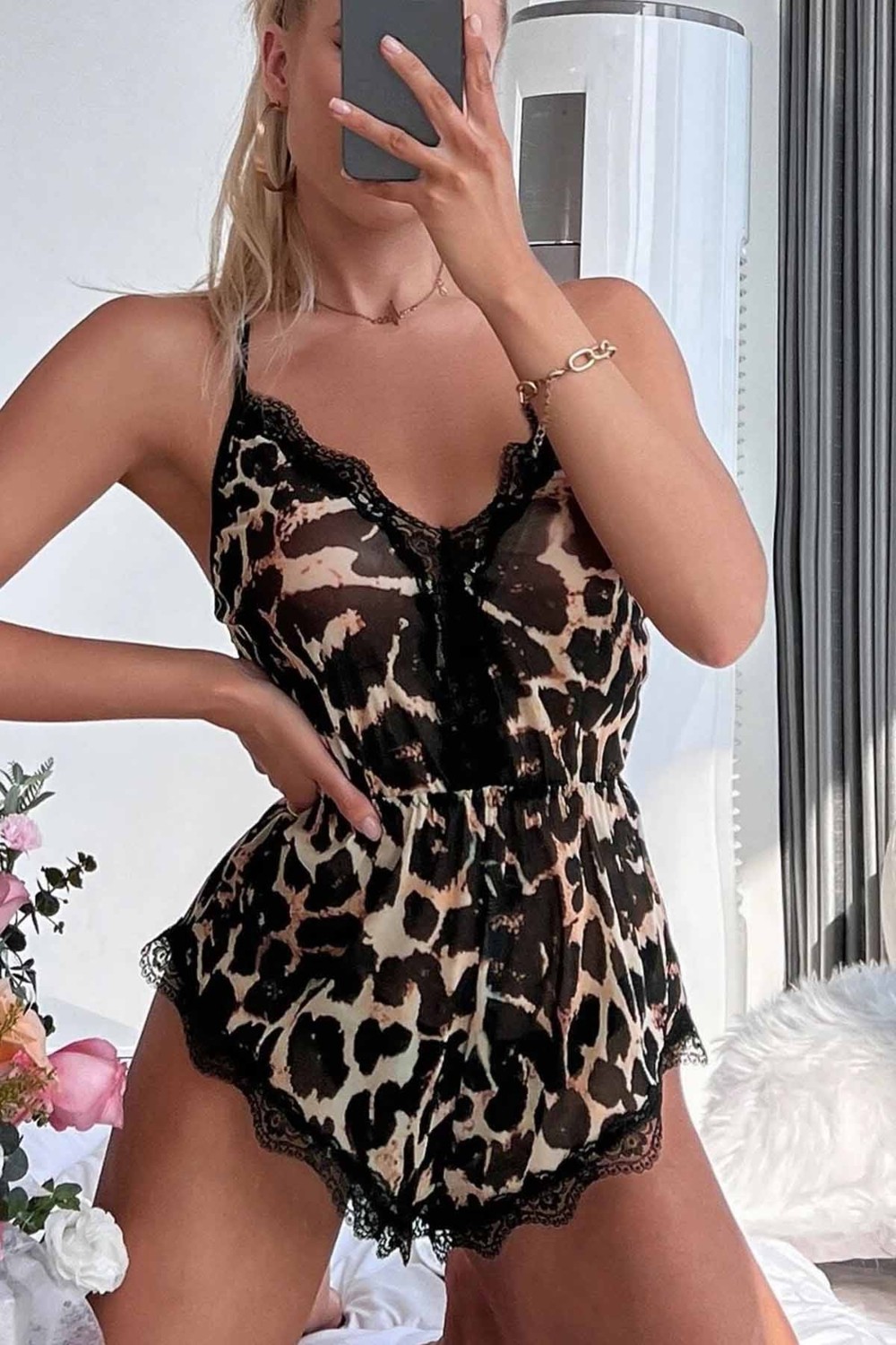 Merry See Leopar Tulum Gecelik Pijama görsel 4