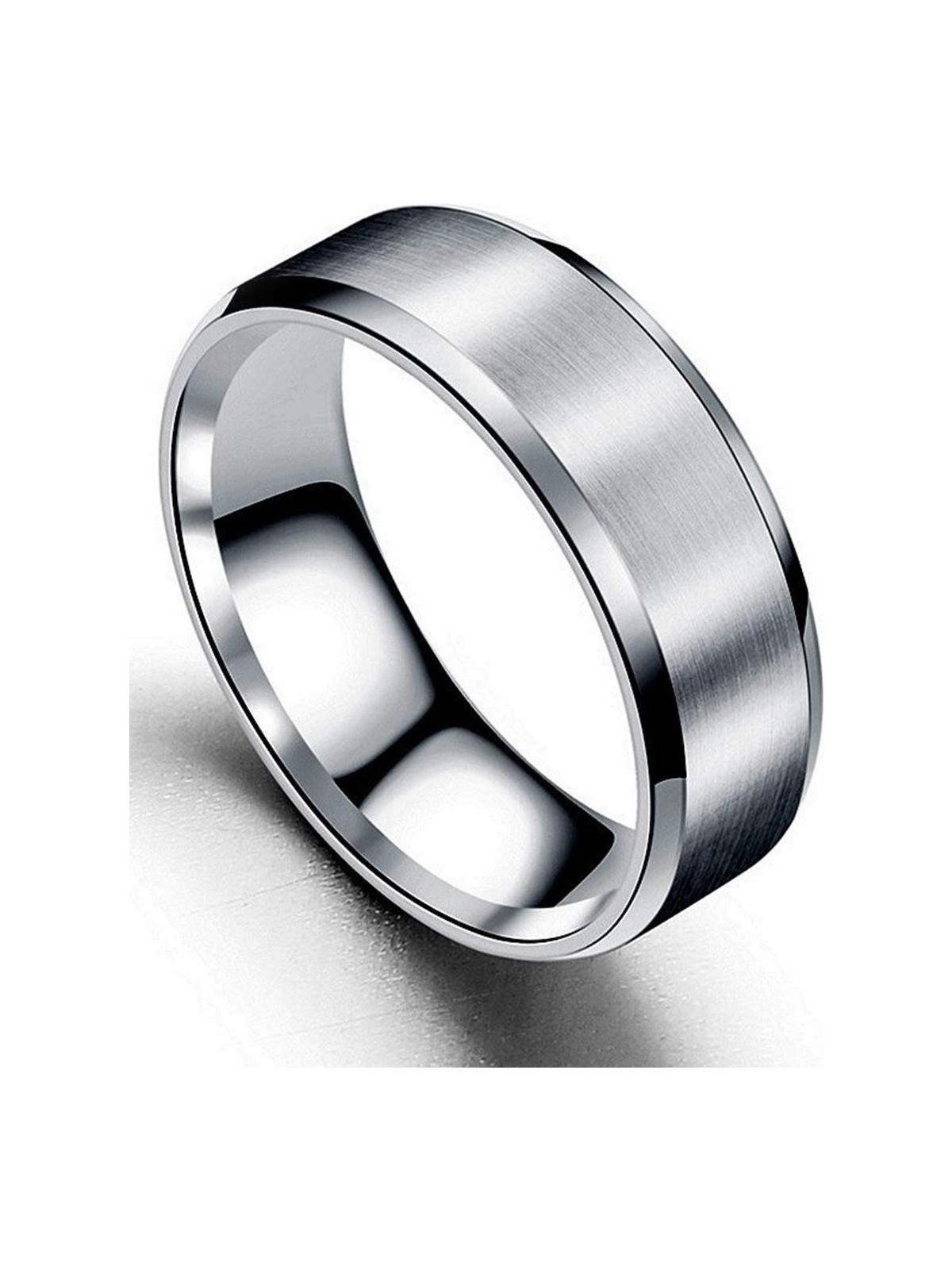 Takı Dükkanı 6mm Köşeli Düz Model Unisex Kadın Erkek Çelik Alyans Yüzük cl30