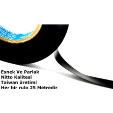 Nitto 5X25 Metre Esnek Pvc Siyah Izole Bant Elektrik Kablo Bandı Nitto