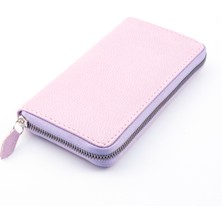 Vanilla Collection Telefon Bölmeli  Deri Portföy Kartlık Uzun Cüzdan Xclub Lila