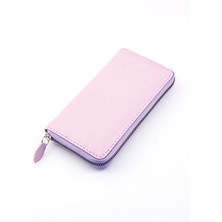 Vanilla Collection Telefon Bölmeli  Deri Portföy Kartlık Uzun Cüzdan Xclub Lila