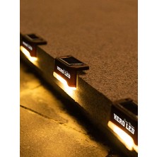 Hero Led 4 Adet Solar Güneş Enerjili Şarj Edilen Köşebent Merdiven Veranda Bahçe LED Lamba 3200K