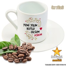 Hediyeci Market Kişiye Özel 2024 Yılbaşı Temalı özel 6'lı Türk Kahvesi FINCANI (HMK-00024-04)
