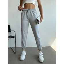 VivaJoy Kadın Siyah Yüksek Belli Jogger Eşofman Altı Paça Lastikli