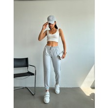 VivaJoy Kadın Siyah Yüksek Belli Jogger Eşofman Altı Paça Lastikli