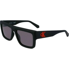 Calvin Klein Ckj 23642S 002 54 Unisex Dikdörtgen Mat Siyah Kemik Güneş Gözlüğü