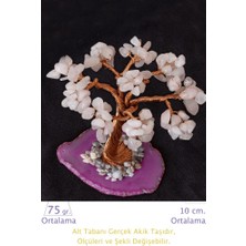 Tesbih Atölyesi Sertifikalı Gerçek Pembe Kuvars  Taşı Ağaç - Akik Plakalı