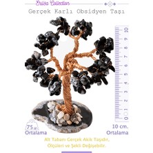 Tesbih Atölyesi Sertifikalı Gerçek Karlı Obsidyen Taşı Ağaç - Akik Plakalı