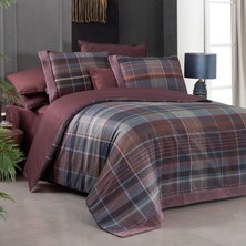 Sarev Kajanı Saten King Size Mürdüm Nevresim Takımı