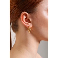 Aurrari Altın Kaplama 2'li Kalın Burgu Küpe Seti