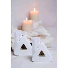 Fonnava Şamdan Mumluk Dekoratif Mumluk Tealight Mumluk Model 8 Ikili Mumluk
