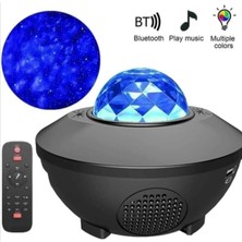 USB Mp3 Çalar Starry Projektör Bluetooth Hoparlör Sese Duyarlı Disko Topu Parti Gece Lambası