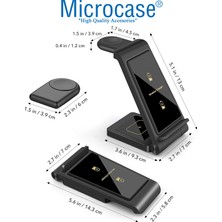 Microcase Iphone-Apple Watch-Airpods ile Uyumlu 15W 3in1 Manyetik Kablosuz Şarj Standı - AL3697