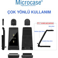 Microcase Samsung Galaxy S / Note / Z Flip / Z Fold - Galaxy Watch - Earbuds ile Uyumlu 15W 3in1 Manyetik Kablosuz Şarj Standı - AL3752