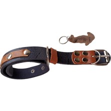 Balkonda Köpek boyun tasması deri taba lacivert kalınlık:4mm genişlik:2,5cm boyun ölçüsü:15-24cm ayarlamalı dog collar T1-15