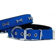 El-Biz Doggie Konfor Dokuma Kemikli Boyun Tasması Royal Blue 2.5 x 42 50 cm  DSBT 2562 L