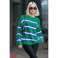 Yeşil Çizgili Triko Kazak MG1244