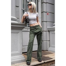 Madmext Haki Straight Fit Kargo Pantolon MG1601