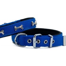 El-Biz Doggie Konfor Dokuma Kemikli Boyun Tasması Royal Blue 2.0 x 35 40 cm  DSBT 2062 M