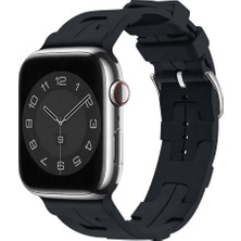 Coolacs Apple Watch Seri 1/2/3 42MM Uyumlu Metal Tokalı Silikon Kordon