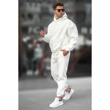 Madmext Ekru Kapşonlu Basic Eşofman Takımı 5925