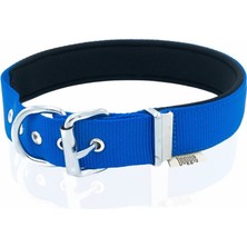 El-Biz Doggie Konfor Dokuma Kemikli Boyun Tasması Royal Blue 3.0 x 55 cm  DSBT 3062 L