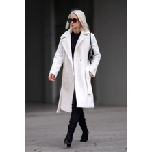 Madmext Ekru Astarlı Buklet Kadın Kaban MG1970