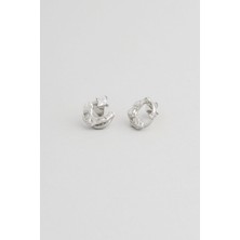 So CHIC Antik Helen 18 Ayar Beyaz Altın Kaplama Gümüş Minimal Küpe