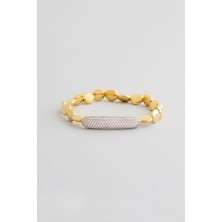 So CHIC İkonik Tasarım 18 Ayar Sarı Altın Kaplama Gümüş Bileklik