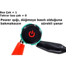 Adam 19MM 12V 20A Power Logolu Kırmızı Işıklı 1-0 Elektrik Anahtarı