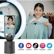 Ganbao Beyaz Mini Tripod Şarj Edilebilir Akıllı Selfie Çubuğu Tripod, 360° Otomatik Yüz Takip Telefon Tutucu Kamera Tripod Tutucu Akıllı Çekim Telefon Bağlantısı (Yurt Dışından)