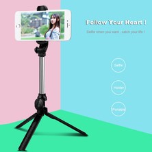 Ganbao Siyah Kablosuz Bluetooth Selfie Çubuk Tripod iPhone Huawei Samsung Android Mobil Monopod Selfie Çubuk Deklanşör Için Uzaktan Kumanda ile (Yurt Dışından)