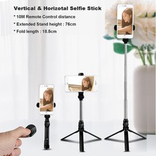 Ganbao Siyah Kablosuz Bluetooth Selfie Çubuk Tripod iPhone Huawei Samsung Android Mobil Monopod Selfie Çubuk Deklanşör Için Uzaktan Kumanda ile (Yurt Dışından)