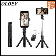 Ganbao Siyah Beyaz 3 In 1 Selfie Sopa Telefon Tripod Uzatılabilir Monopod Telefon Tutucu Akıllı Telefon Selfie Sopa Için Bluetooth Uyumlu Uzaktan Kumanda (Yurt Dışından)