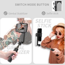 Ganbao Siyah Kablosuz Bluetooth Selfie Sopa Tripod El Gimbal Sabitleyici Dolgu Işığı ile Cep Telefonu Gimbal Sabitleyici (Yurt Dışından)