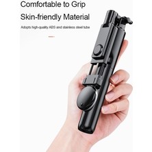 Ganbao Siyah Yüksekliği Ayarlanabilir Selfie Çubuğu Tripod Monopod Bluetooth Uzaktan Kumanda ile Çift Halka Işık Dolgu Aydınlatma iPhone 12 Için (Yurt Dışından)