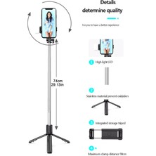 Ganbao Ddoldurma Işığı ile Kablosuz Bluetooth Selfie Sopa Tripod ile Cep Telefonu Için Gimbal Sabitleyici Huawei Iphone Ios Android Sabitleyici Cep Telefonu (Yurt Dışından)