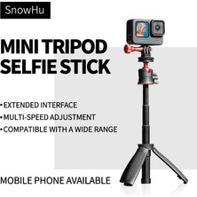 Ganbao Gopro Mini Selfie Sopa Tripod Masa Standı Gopro Kahraman 11 10 9 INSTA360 Djı ile Top Kafa Uzatılabilir Kolu Monopodlar (Yurt Dışından)